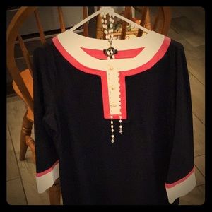 BRAND NEW WITH TAGS TUNIC TOP W/ 3/4 SLEEVES